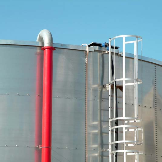 Oil tank with red pipe Ballinderry Bridge, Coagh, Cookstown